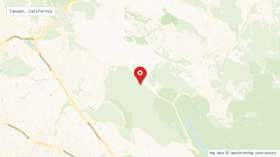 Street map of Canyon, California with location pin