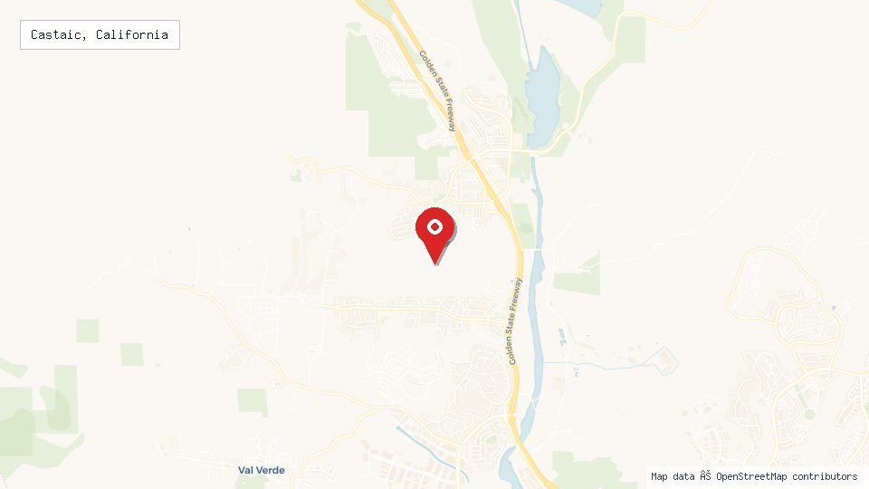 Street map of Castaic, California with location pin
