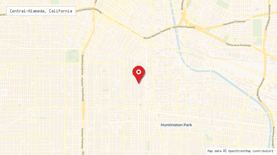 Street map of Central-Alameda, California with location pin