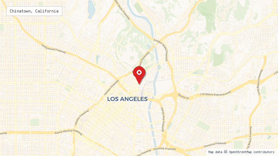 Street map of Chinatown, California with location pin