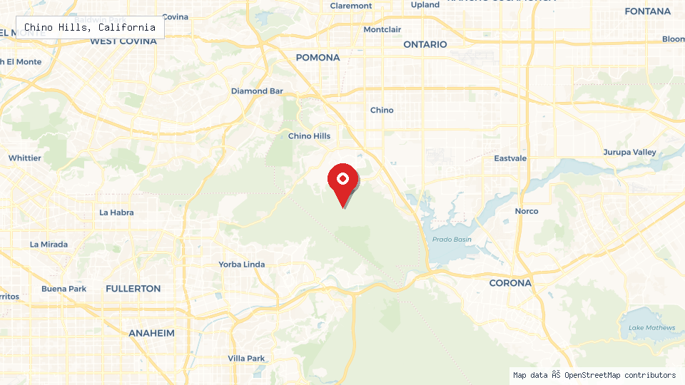 Street map of Chino Hills, California with location pin
