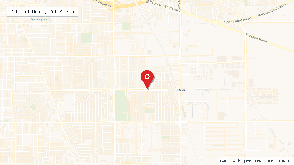 Street map of Colonial Manor, California with location pin