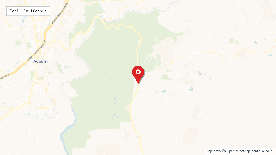 Street map of Cool, California with location pin