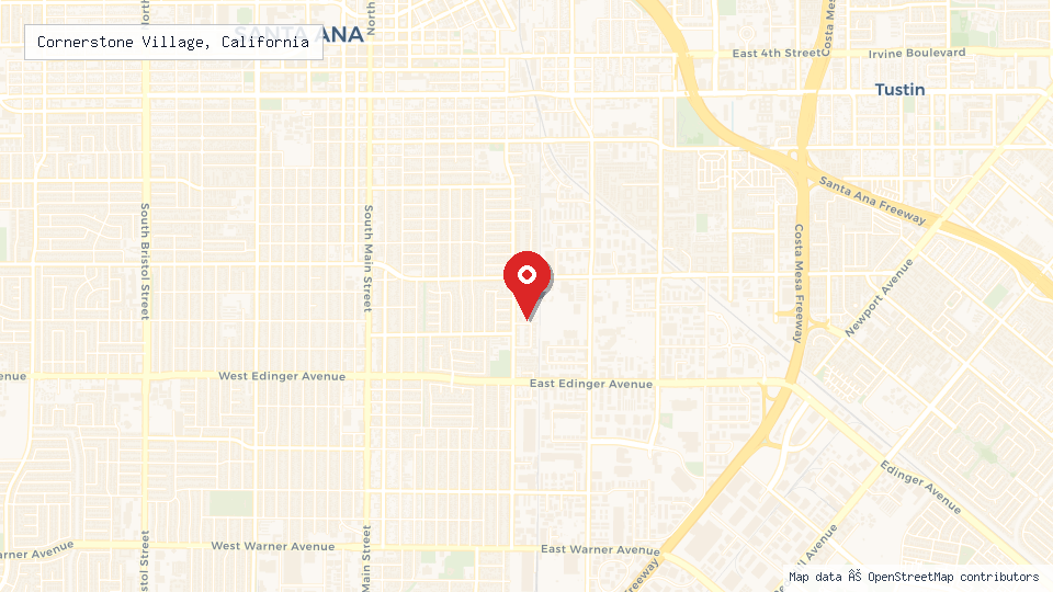 Street map of Cornerstone Village, California with location pin