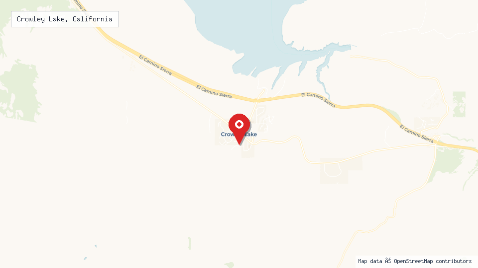 Street map of Crowley Lake, California with location pin