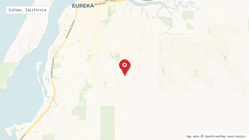 Street map of Cutten, California with location pin
