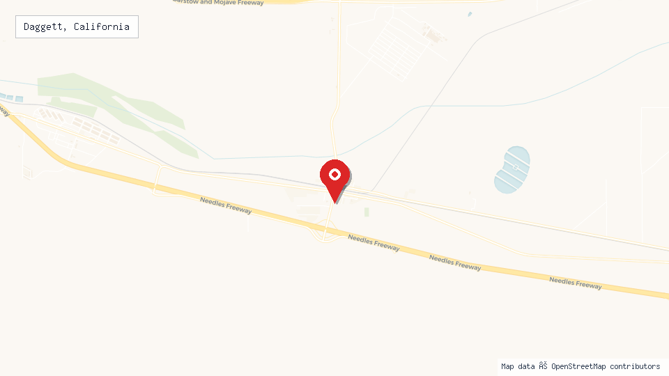 Street map of Daggett, California with location pin