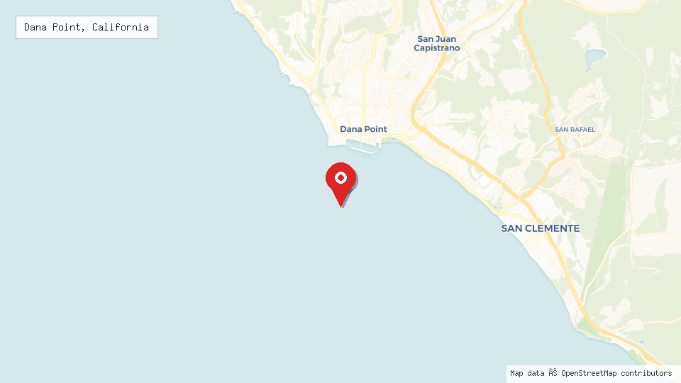 Street map of Dana Point, California with location pin