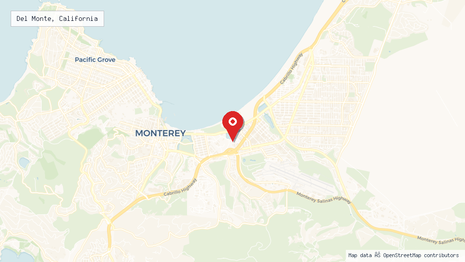 Street map of Del Monte, California with location pin