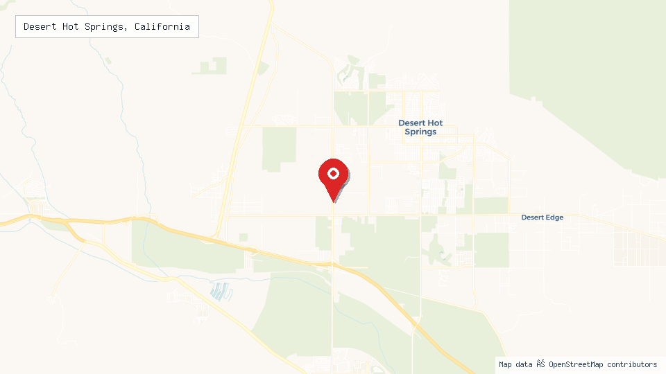 Street map of Desert Hot Springs, California with location pin