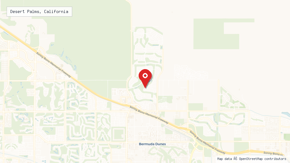 Street map of Desert Palms, California with location pin