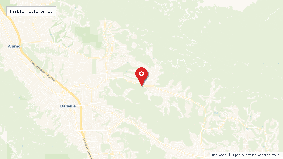 Street map of Diablo, California with location pin
