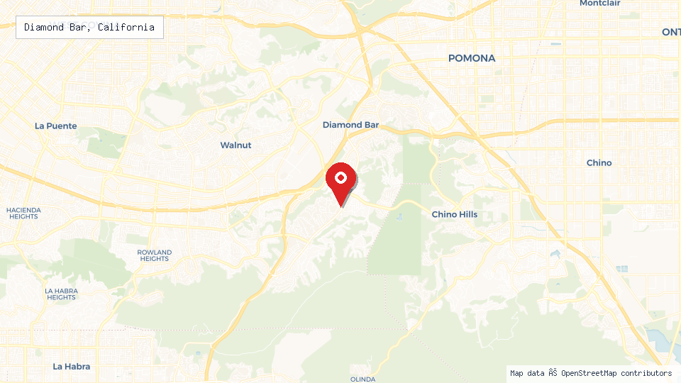 Street map of Diamond Bar, California with location pin