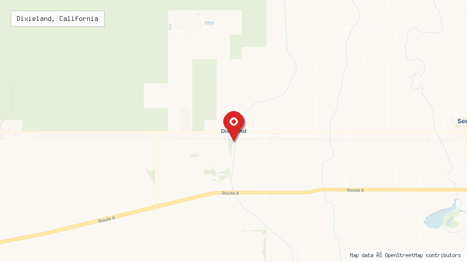 Street map of Dixieland, California with location pin