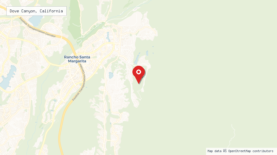 Street map of Dove Canyon, California with location pin