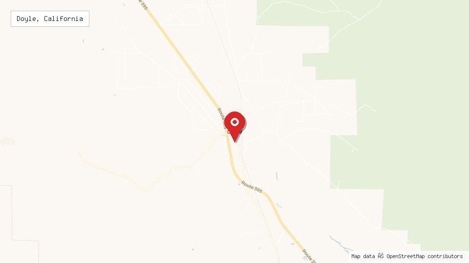 Street map of Doyle, California with location pin
