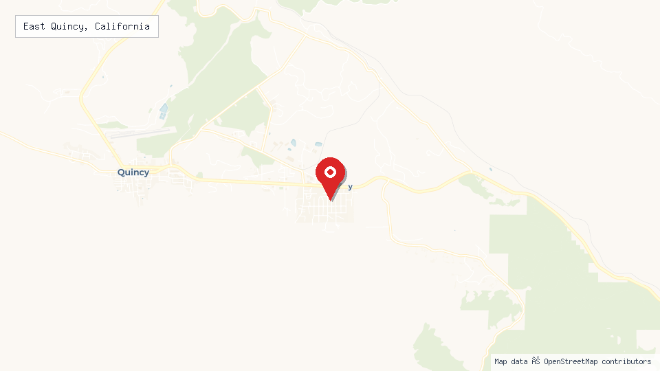 Street map of East Quincy, California with location pin