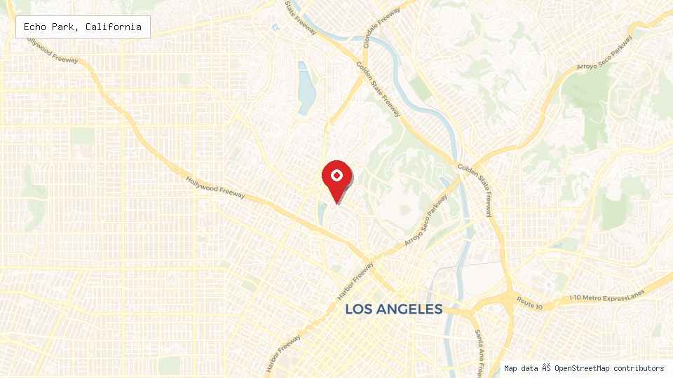 Street map of Echo Park, California with location pin