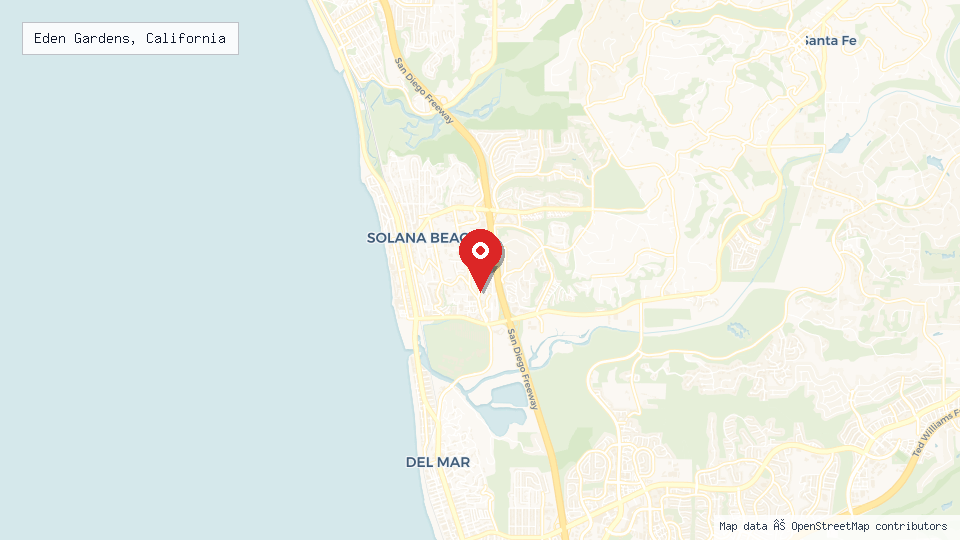 Street map of Eden Gardens, California with location pin