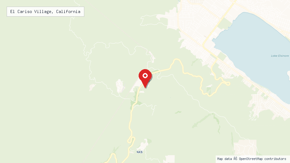 Street map of El Cariso Village, California with location pin