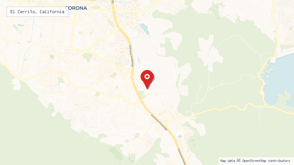 Street map of El Cerrito, California with location pin