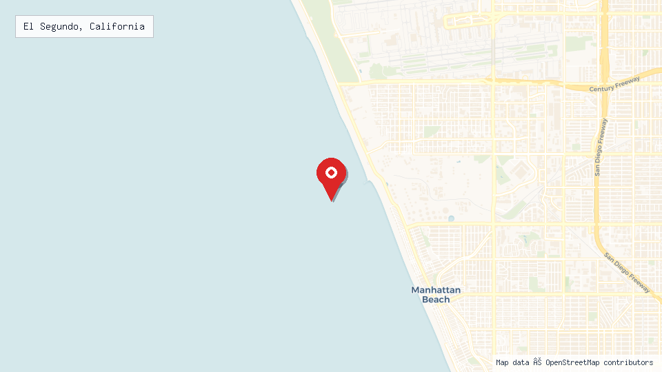 Street map of El Segundo, California with location pin