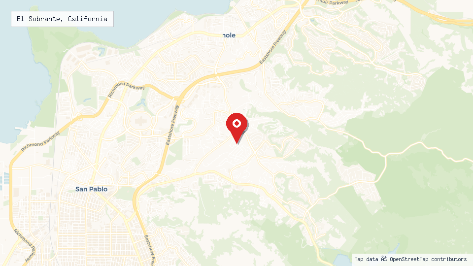 Street map of El Sobrante, California with location pin