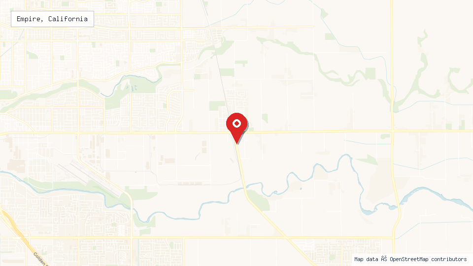 Street map of Empire, California with location pin