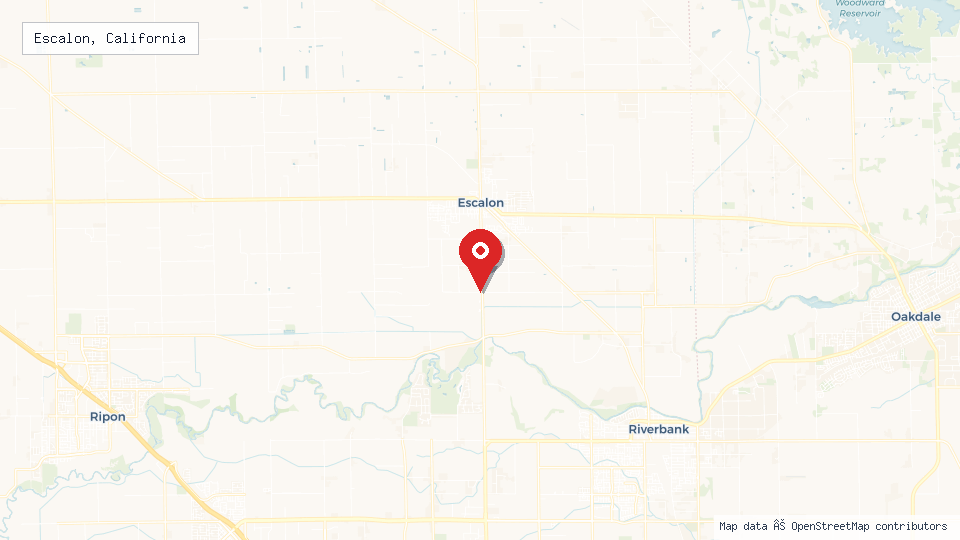 Street map of Escalon, California with location pin