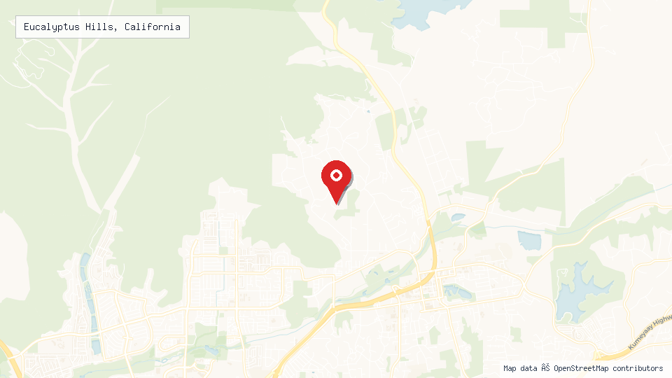Street map of Eucalyptus Hills, California with location pin