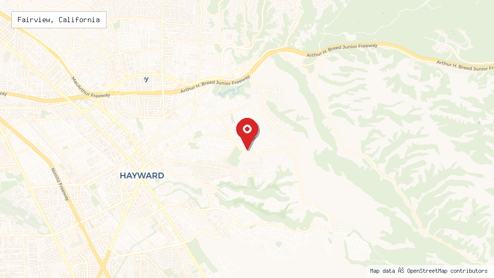 Street map of Fairview, California with location pin