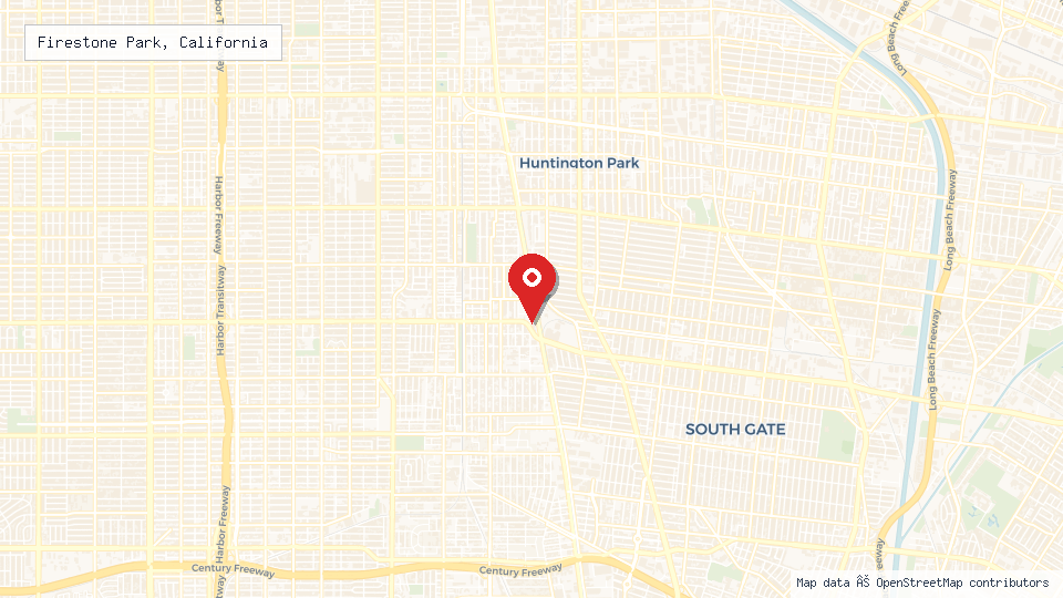 Street map of Firestone Park, California with location pin