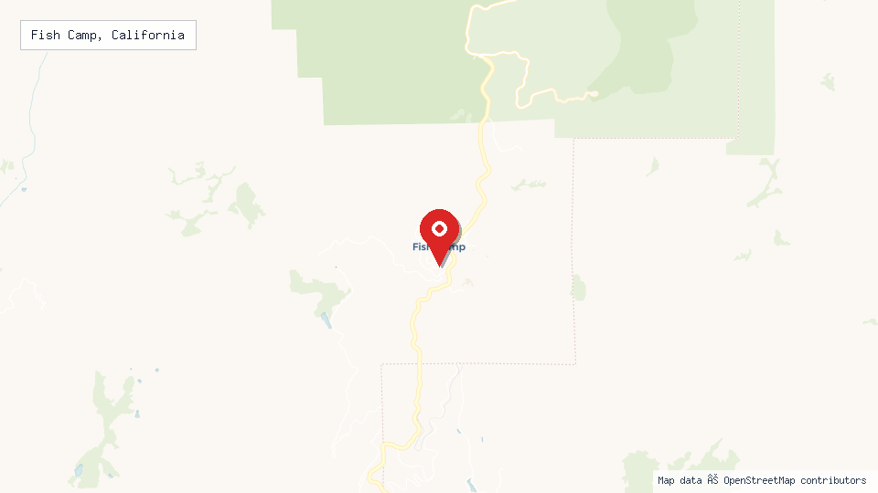 Street map of Fish Camp, California with location pin