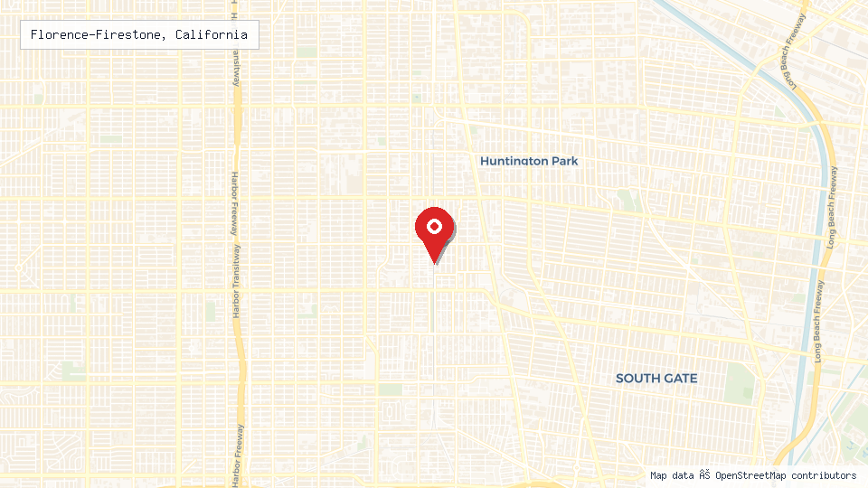 Street map of Florence-Firestone, California with location pin