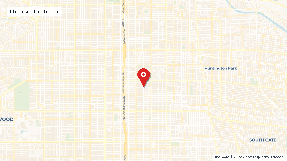 Street map of Florence, California with location pin