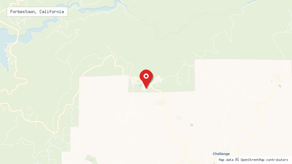 Street map of Forbestown, California with location pin