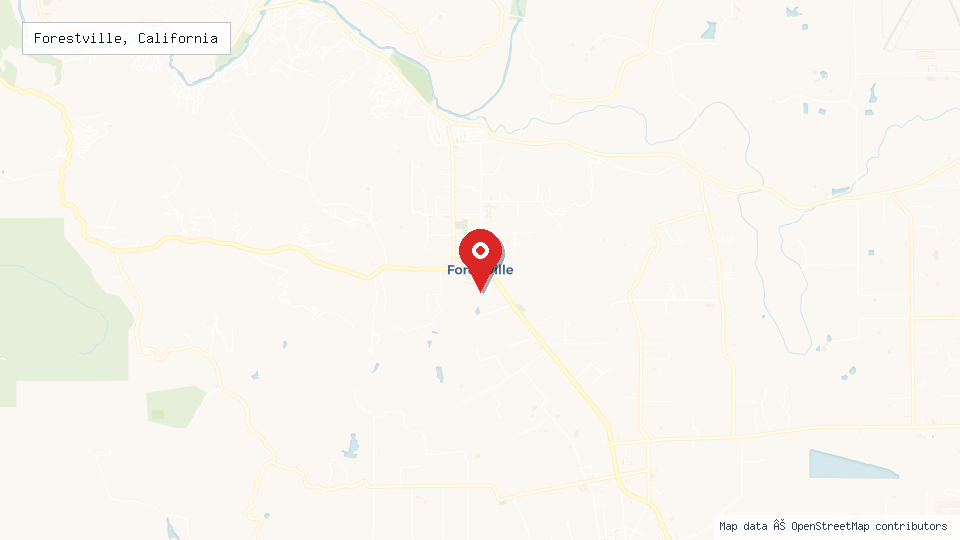 Street map of Forestville, California with location pin