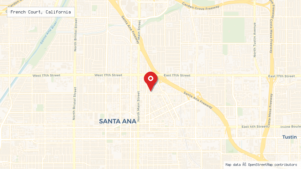 Street map of French Court, California with location pin