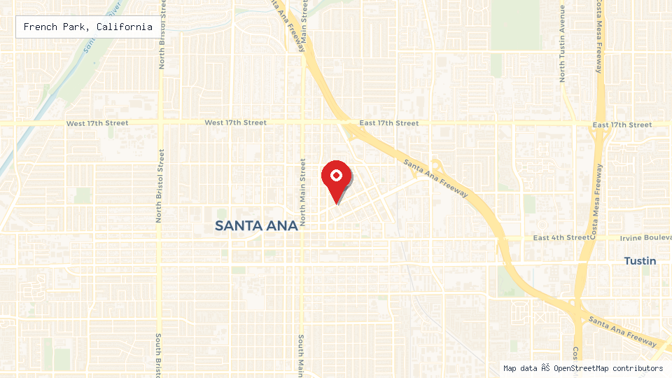 Street map of French Park, California with location pin