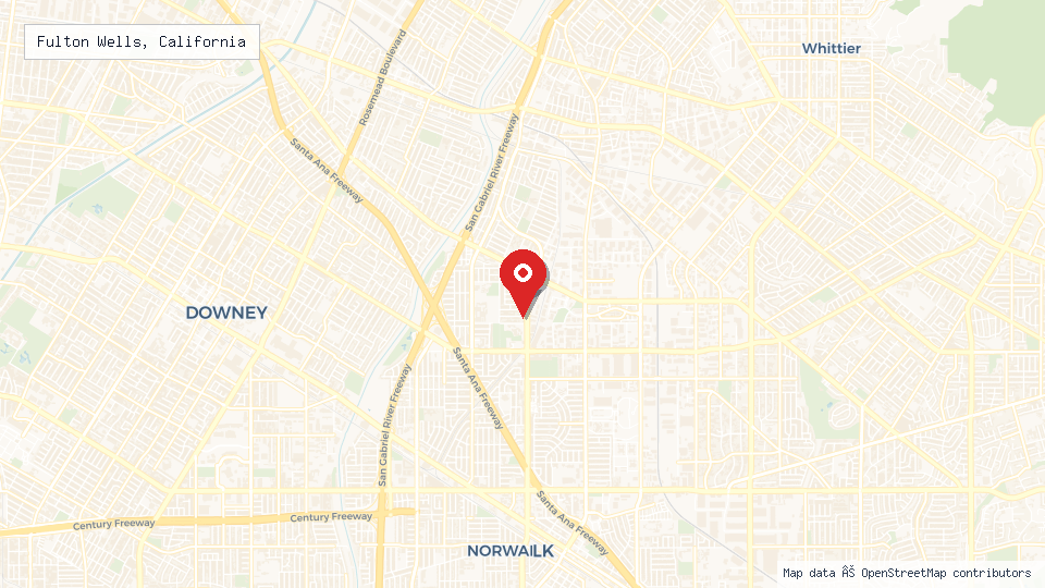 Street map of Fulton Wells, California with location pin