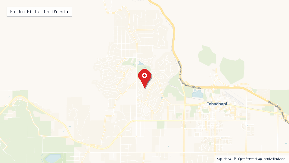 Street map of Golden Hills, California with location pin