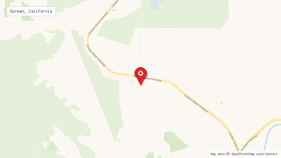 Street map of Gorman, California with location pin