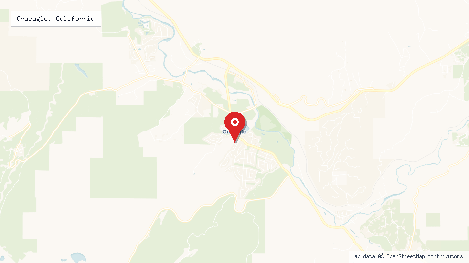 Street map of Graeagle, California with location pin