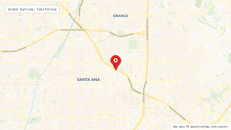 Street map of Grand Sunrise, California with location pin