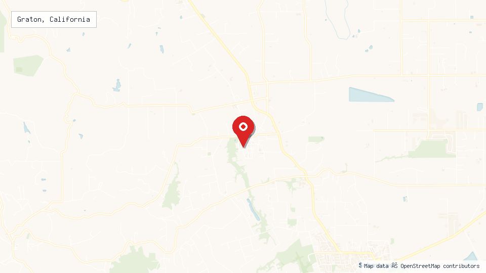 Street map of Graton, California with location pin