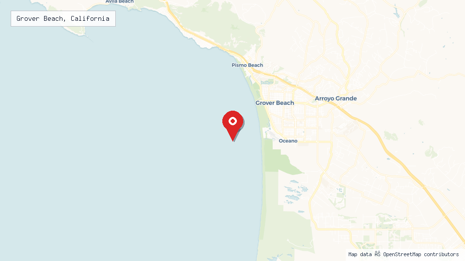 Street map of Grover Beach, California with location pin