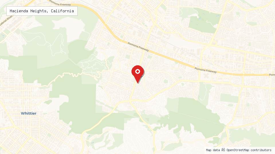 Street map of Hacienda Heights, California with location pin