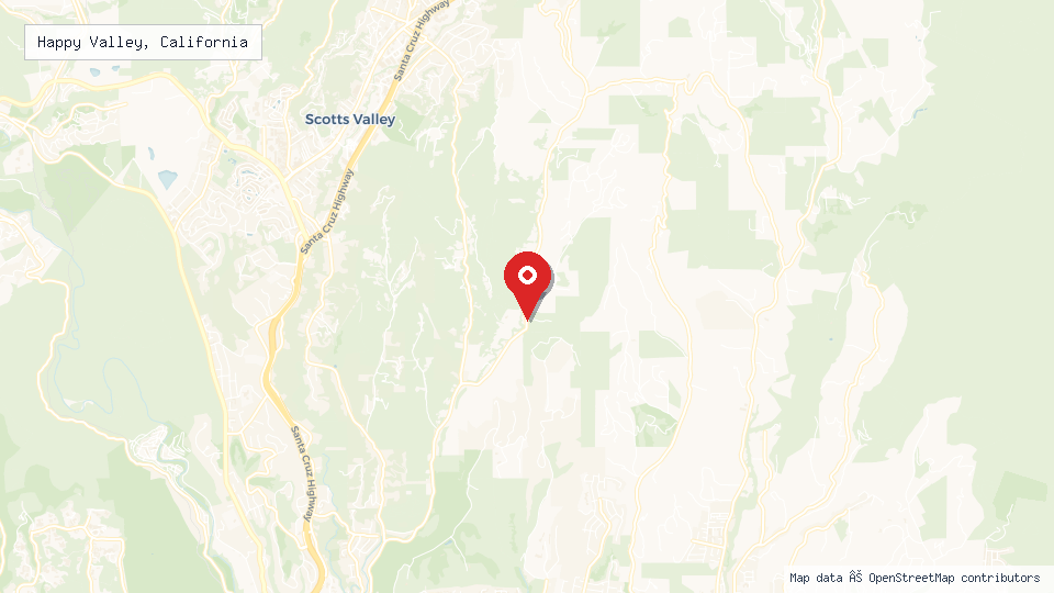 Street map of Happy Valley, California with location pin