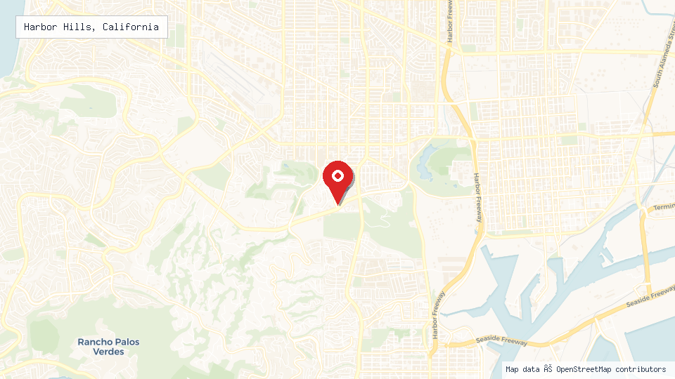 Street map of Harbor Hills, California with location pin