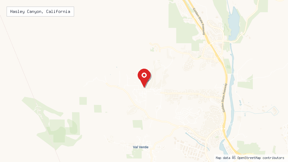 Street map of Hasley Canyon, California with location pin